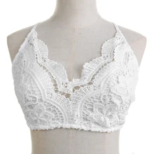 1 шт., женский жилет с v-образным вырезом, кружевной Цветочный Бюстгальтер, блузки, топы на бретелях, укороченный топ, бандаж, на бретельках, беспроводная Женская свободная кофта