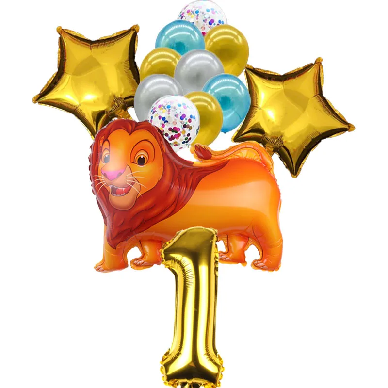 

Simba Theme Foil Balloon Party Supplies Kids Favor Cartoon King of the Jungle Lion Birthday Party Decoration Baby Shower Decor