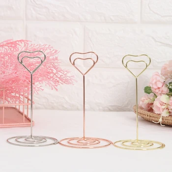 

1 PC Romantic Cool Wedding Party Desktop Decoration Love Shape Place Card Holder Photo Clip Table Number Stand