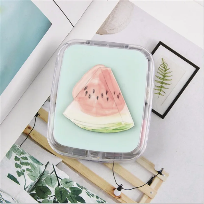 blue watermelon 1 шт. милый мультяшный чехол для контактных линз с фруктами с зеркалом портативная коробка для контактных линз милые очки для путешествия коробка для контактных линз Милая - Цвет: blue watermelon