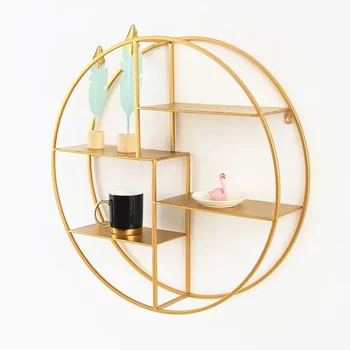 

Nordic Wrought Iron Wall Shelf Ins Living Room Dining Room Wall Decoration Frame Wall Hanging Storage Rack Nail Display