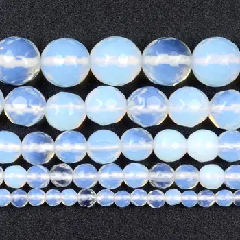 

Wholesale Natural Faceted Opal Stone Beads Round Loose Spacer Beads For Jewelry Making 4/6/8/10/12mm DIY Bracelet Necklace