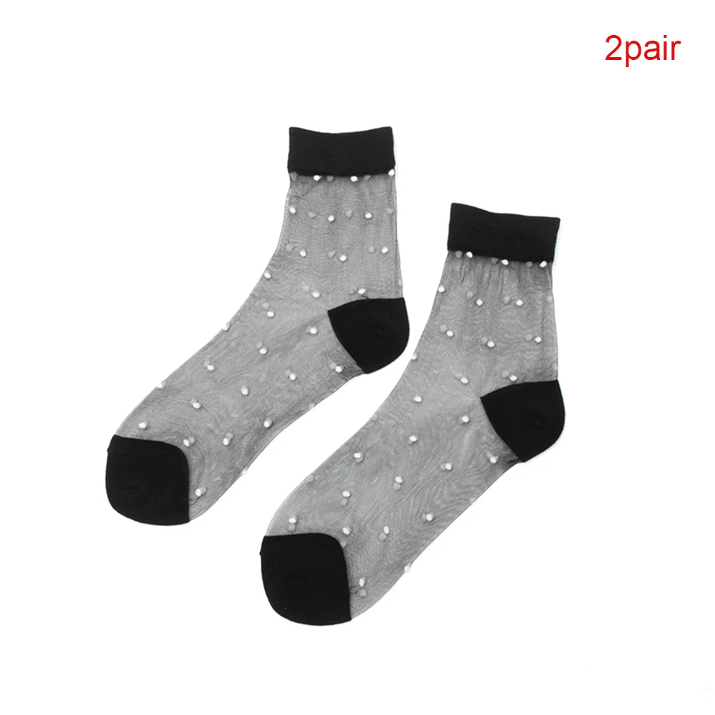 

Summer Adult Cool Women Socks Short Ankle High Daily Polka Dot All Match Sexy Feet Care Thicken Head Ergonomic Breathable Mesh