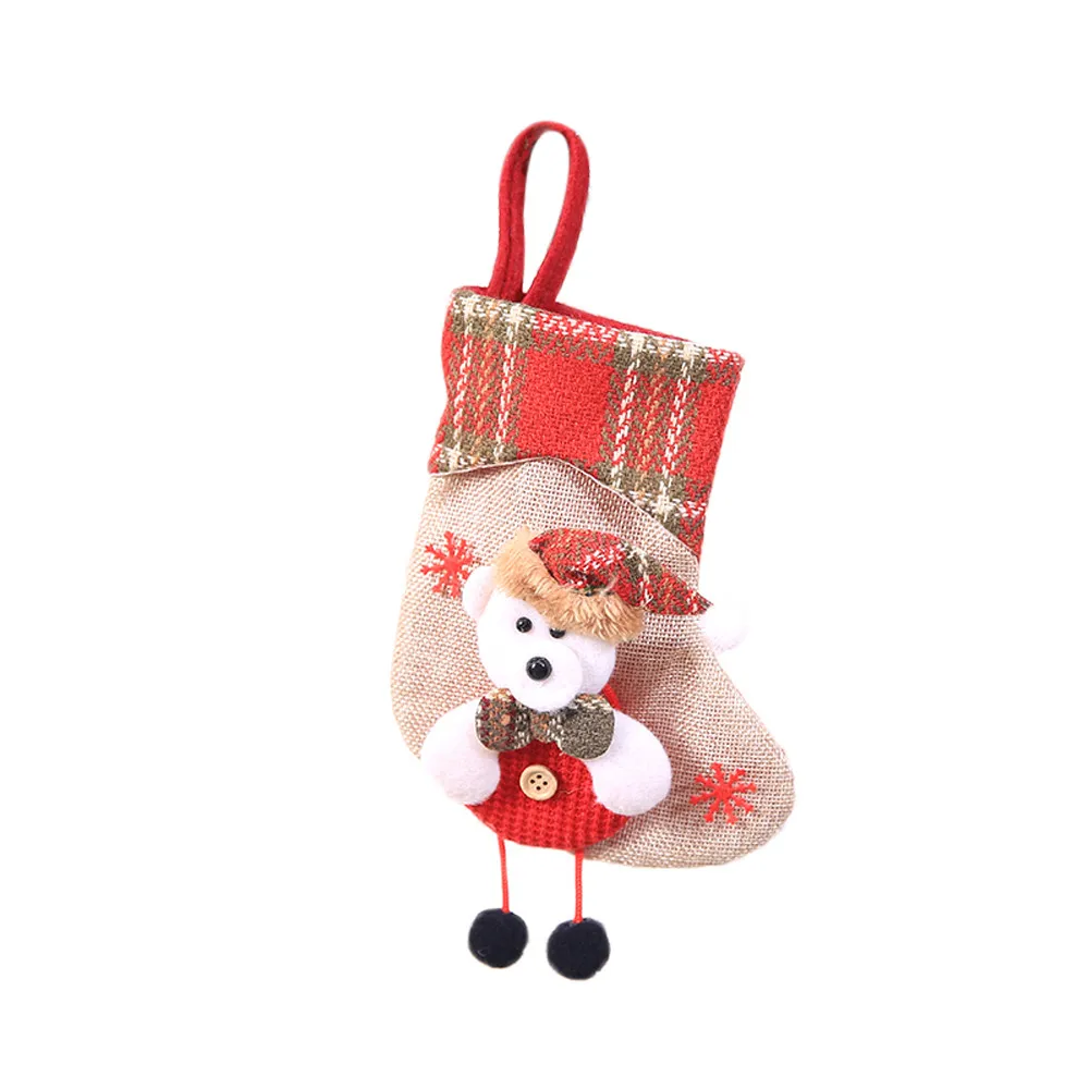 Рождественские чулки Санта-карамельный мешок носки подарок Дети конфеты мешок рождественские украшения для дома Рождественская елка украшения#30