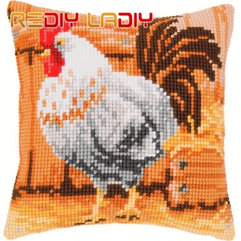 

Cross Stitch Cushion Cover Proud Cock Swan Sofa Pillow DIY Chunky Cross-Stitch Kits 100% Acrylic Yarn Pillow Case Hobby & Crafts