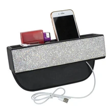 Блестящий Кристалл, органайзер для сидений, стразы, карманы для хранения автомобиля, наполнитель для автомобильных сидений, зазор для хранения ключей, солнцезащитных очков телефона