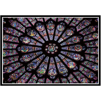 

Rose Window of Notre Dame de Paris Cathedral DIY 5D Full Diamond Painting Full Cross Stitch Wall Pictures Living Room Embroidery