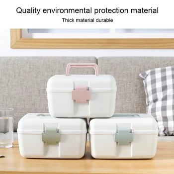 

Small Household Medicine Box Daily Household Storage Box Double-layer Medicine Box Household First Aid Kit Nordic Color