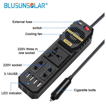 

BYGD DC TO AC 12v 220v 150W Power Inverter Car Rechargeable Power Inverter With 4*2.1A USB Ports