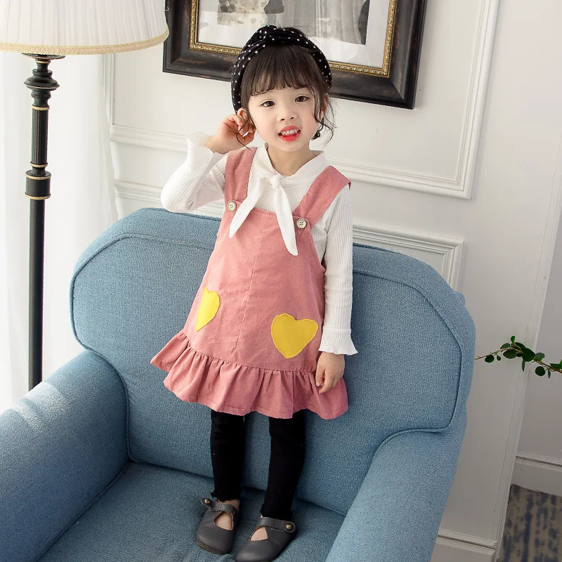 

2019 New Style Baby Girls 1-4-Year-Old Suspender Skirt Korean-style Childrenswear Set Spring Clothing Casual Cotton Childrenswea