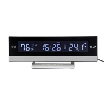 

Alarm Clock Large Screen Battery Portable Desktop Snooze Function Backlight Room Multifunction LCD Display Temperature Humidity