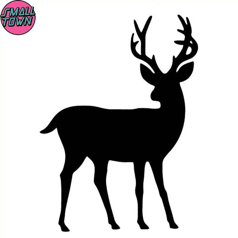 

Small Town 11.8CM*15.9CM Lonely Deer Decoration Car Sticker Car Trunk Vinyl Decal Accessories Black/Silver C4-1925