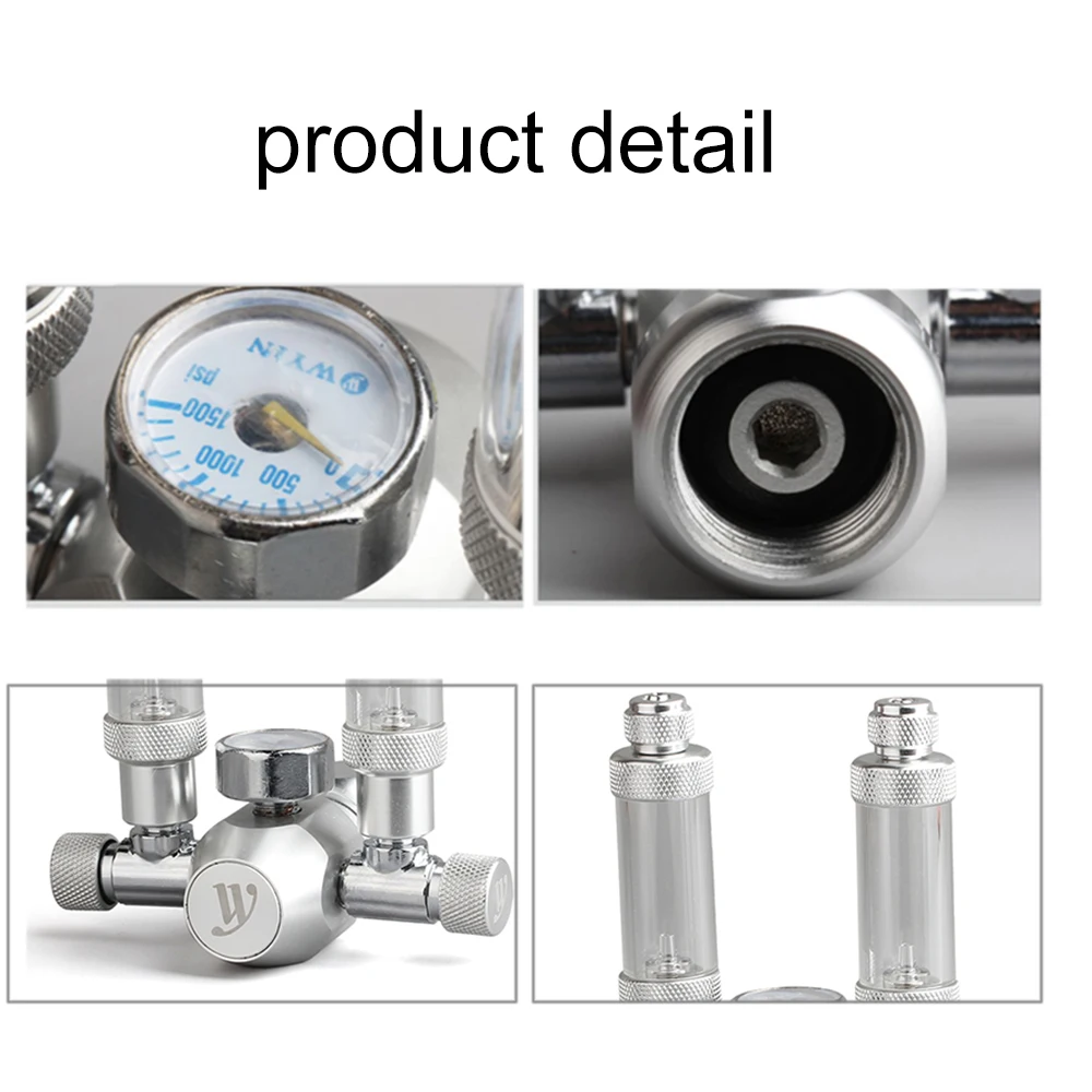 CO2 Регулятор системы комплект с двойным регулировочный клапан регулятор для аквариума и обратный клапан для CO2 алюминиевый цилиндр Аквариум CO2 Регулятор