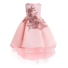 Платье для девочек с вышивкой BowEaey; Детские платья с золотыми бусинами и цветами для девочек; платье принцессы; Вечерние платья из тюля с цветочным рисунком для девочек