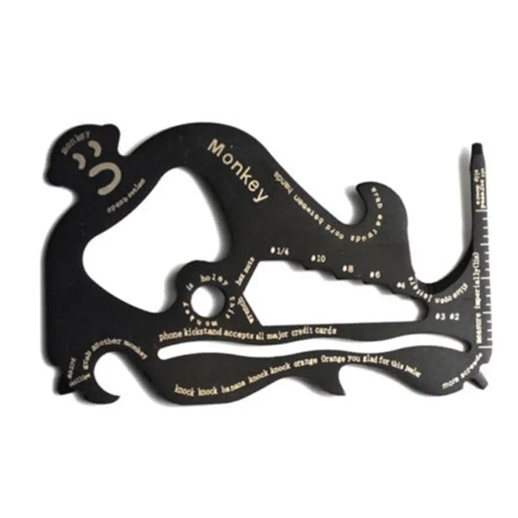 

13 in 1 Portable Practical Monkey Shaped Outdoor Tactical Survival Tool Camping Multi Tools Pocket Card Wallet Tool
