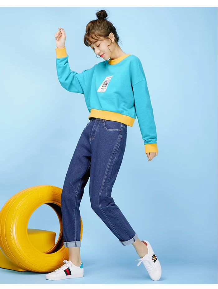 LEIJIJEANS, Новое поступление, низкие эластичные свободные длинные джинсы Harlan со средней посадкой, темно-синие эластичные женские джинсы размера плюс, 9066