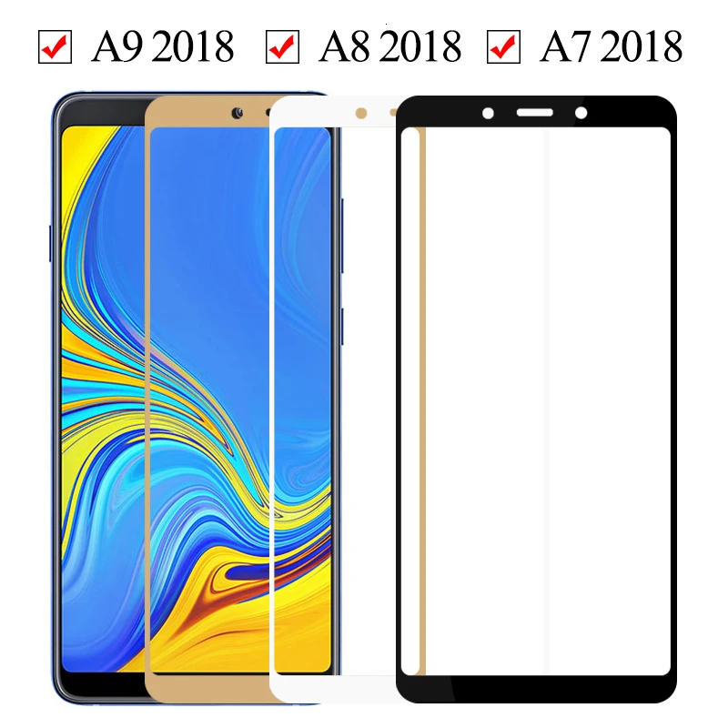 1000 шт полное защитное 9H закаленное стекло для samsung Galaxy A6 Plus A8 A750 A3 A5 A7 протектор экрана