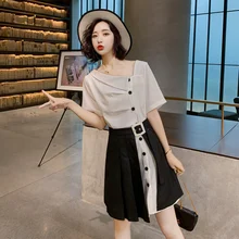 

Bodycon dress for women Square Neck Black Dress Women Elegant Cotton Fashion Side Split Dress Mini Ladies Basic
