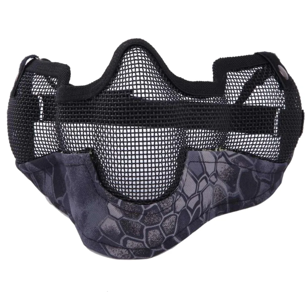 

V2 Skull Half Face Strike Steel Mesh Tactical Paintball Mask Ear Protection Hunting Wargame Military Army Airsoft Masks