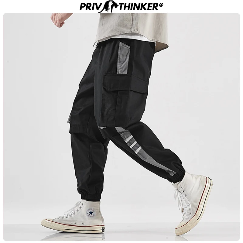 

Privathinker Men Autumn Loose Pockets Pants Mens Streetwear Fashion Jogger Male Korean Loose Side Stripe Trousers Oversize 2019