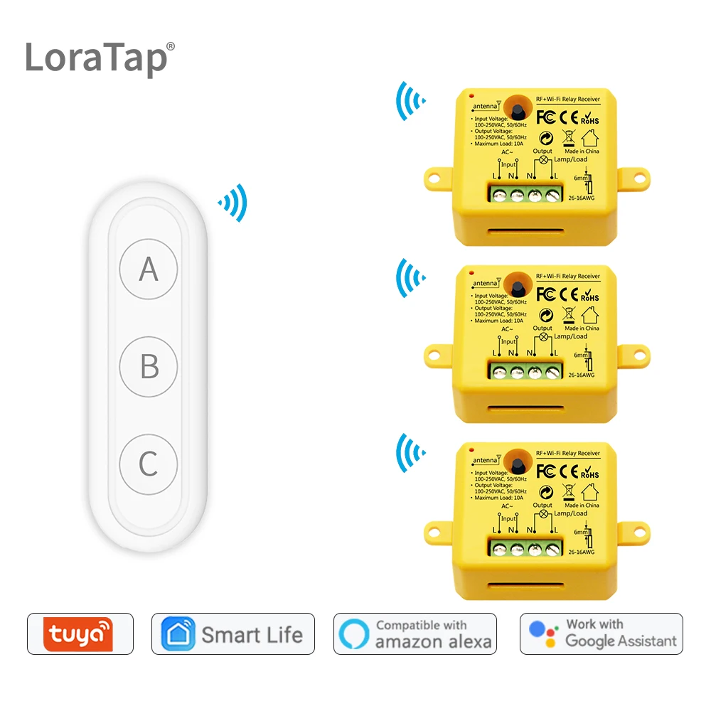 Tuya Smart Life WiFi Switch Socket Relay module New with remote control google Home Alexa Echo DIY smart home Automation