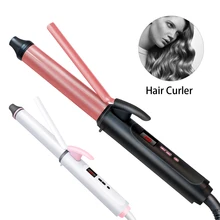 Prancha modeladora de cachos profissional, aparelho de ferro e cerâmica para encaracolar e ondular o cabelo, com visor lcd