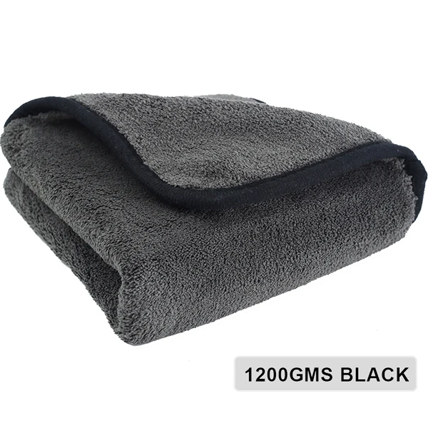 1200GSM Black Автомойка детализированное полотенце супер микрофибра полотенце для чистки автомобиля 1200GSM автомобильные товары Авто Воск моющая сушильная ткань тряпки для автомобиля тряпка для авто микрофибра для автомобиля - Цвет: 1200GSM Black