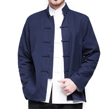 

Autumn New Men's Chinese Style Cotton Linen Coat Loose Kimono Cardigan Men Solid Color Linen Outerwear Jacket Coats M-5XL
