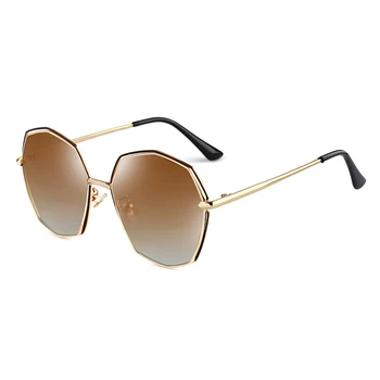 

Ladies Sunglasses Oversize Brand Design Fashion Irregular Metal Alloy Frame Resin Material Lenses 6297 UV400 Protection Eyewear