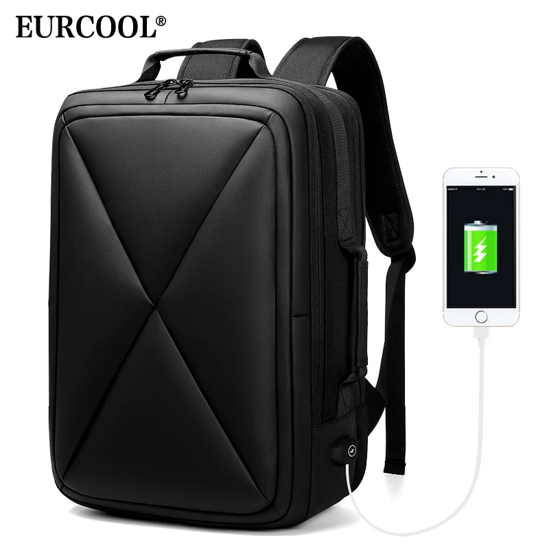 EURCOOL 15 6-дюймовый деловой рюкзак для ноутбука мужской водоотталкивающий