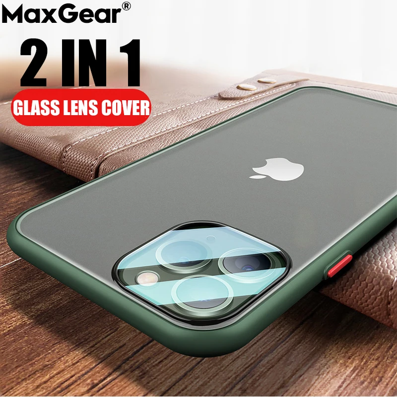 Силиконовый матовый мягкий чехол для телефона iPhone 11 Pro стеклянная крышка