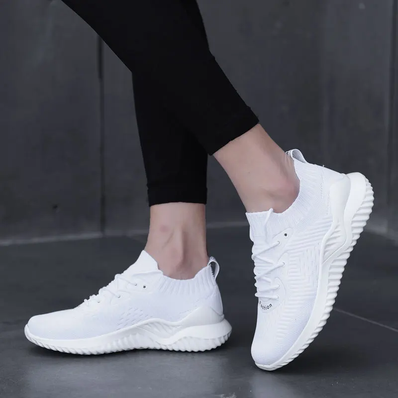 

New Style Mesh Shoes Men And Women White Casual Sports Shoes Fly Woven Men And Women COUPLE'S Large Size Breathable Lightweight
