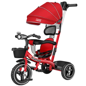 

New Children's tricycle pedal folding Kids Bikes Rotating Seat Baby Trolley Infant Push cart with light music 6M-6Y