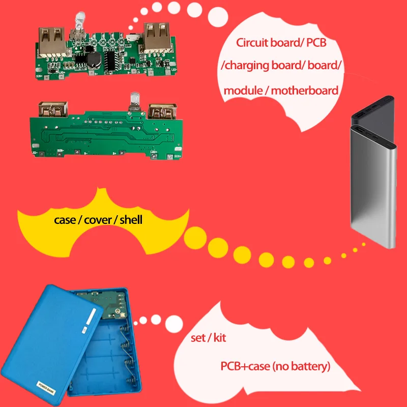 5V 1.5A Мощность банка модуль мобильного телефона зарядная плата PCB 4/5/6/8*18650 Батарея Чехол Коробка для хранения двух Порты usb аксессуары «сделай сам»