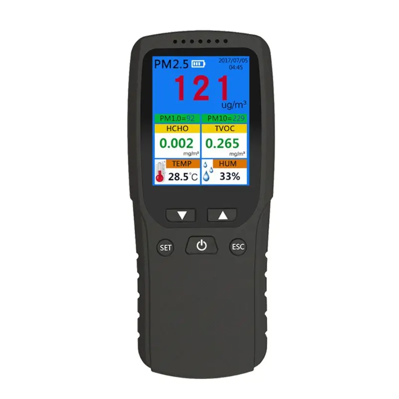 

PM1.0 PM10 TVOC TEMP HUM AQI Multi Test Data for Indoor Outdoor Car
