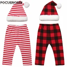 Детские Санта Одежда Рождественская Одежда для новорожденных и маленьких девочек и мальчиков, шапка Санта Клауса+ штаны, комплект одежды, костюм для фотосессии пушистые теплые штаны на возраст от 0 до 24 месяцев