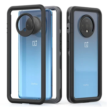 

Phone Case for Oneplus 7t 360 Full Protection Shockproof Waterproof Transparent Silicone Swimming Diving Cover For Oneplus 7T