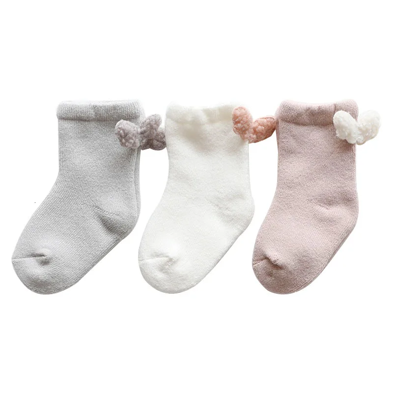 3 пары Зимние новые детские носки для девочек и мальчиков теплые толстые хлопковые носки для младенца тапочки для новорожденного обувь ботинки одежда аксессуары