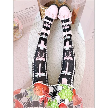 

Anime Sweet redemption Printed Stocking Lolita Girls Cute Stockings Velvet Long Stocking Women's Overknee Stockings 3 Colors