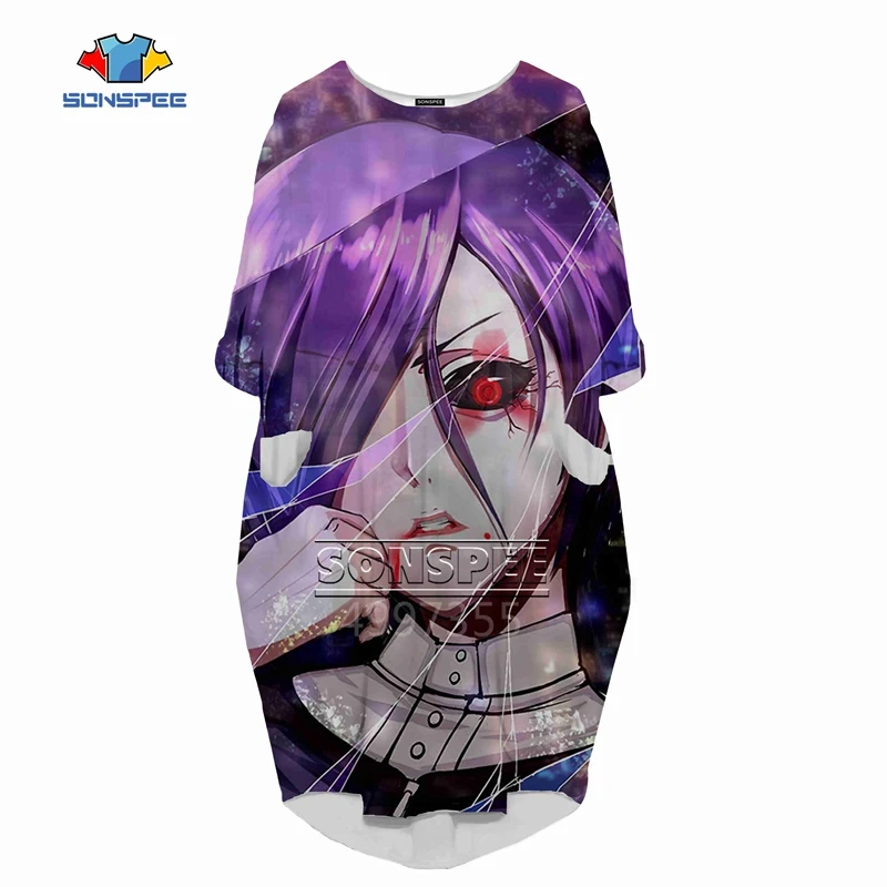 2 SONSPEE 3D печатных Kirishima Tōka Harajuku женское модное Повседневное платье в стиле хип-хоп высокого качества с длинным рукавом женская одежда для девочек L14 - Цвет: 2
