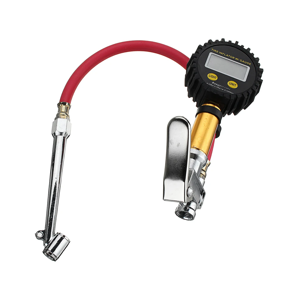 

Auto Car Air Tire Tyre Inflator LCD Display Tire Pressure Gauge Compressor w/Dual Chuck 200PSI Quick Connect