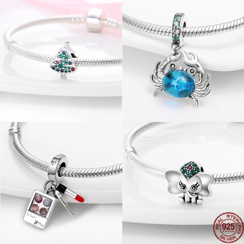 plata charms of ley 925 original Fits original pandora bracelet 925 silver women pendant jewelry galaxy starry sky charms beads