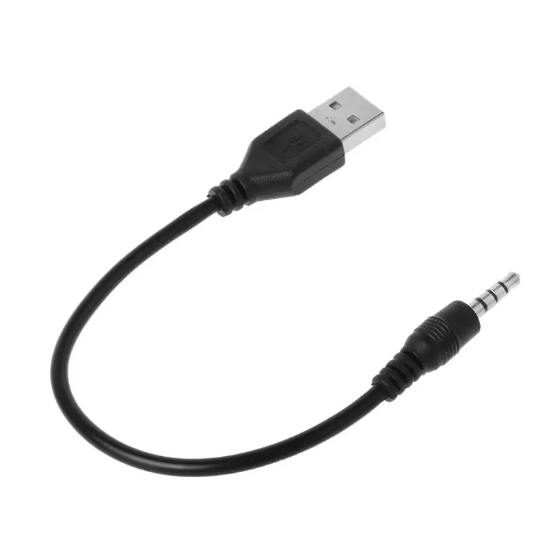 USB 2.0 to 3.5MM Audio Aux Plug Male to Male Lead Jack Adapter Converter Data Cable for Mini speaker - Цвет: 1