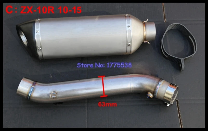 Motorcycle Muffler Exhaust Mid Pipe for ZX-10R 2010-2020 Titanium Alloy Motorcycle Exhaust Muffler Escape Link Pipe for ZX10R - Image 4