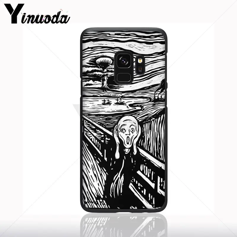 Scream Oleh Munch Kucing Hitam Lembut Shell Ponsel Case untuk Samsung Galaxy S10plus S9 Plus S8plus S10E A50 A70 A10 Case ponsel