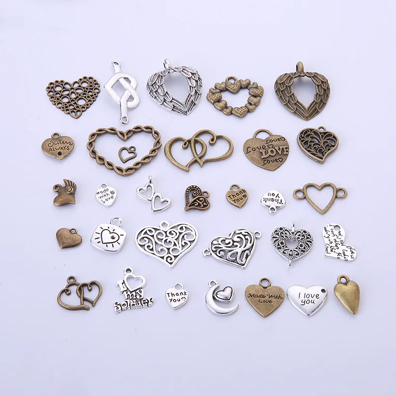 Pendant Bracelet Charms Bulk, Pendant Charms Lot Hearts