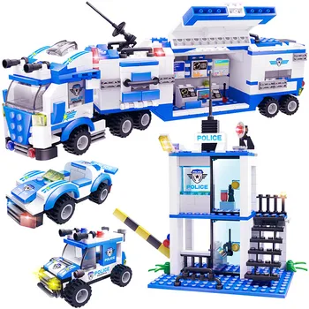 

858pcs Lepining City Police Series Building Blocks Compatible Truck Car SWAT Police Station Bricks Toys for Children Gifts