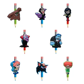 

50pcs Hot Sale Classic Cartoon Figure Elves Pen Caps Pencil Topper Office Stationery School Supply Straw Accessory Gift Kids