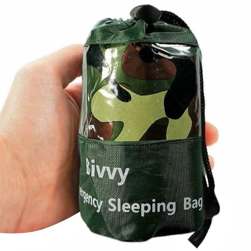 

Emergency Sleeping Bag With Whistle Buckle Portable Packaged 11x7cm Palm size Outdoor EDC Tool For Camping Hiking Travel