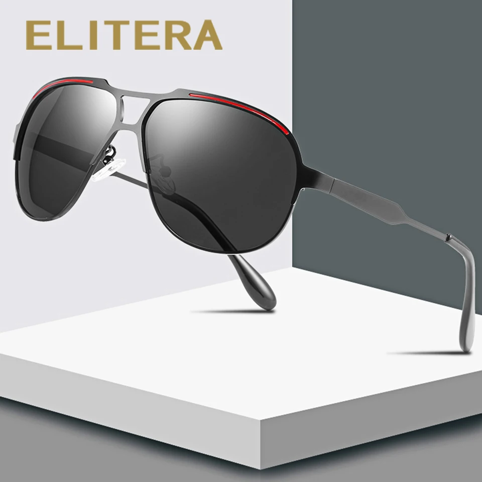 Мужские поляризационные очки ELITERA Классические солнцезащитные в металлической